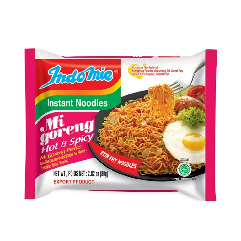 Indomie Halal-Certified, Spicy Flavor Mi Goreng Instant Stir Fry Noodles