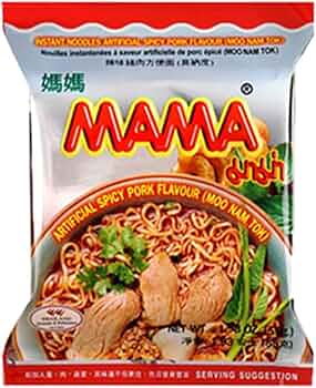 MAMA Ramen Style Instant Oriental Noodles Spicy Pork Flavor