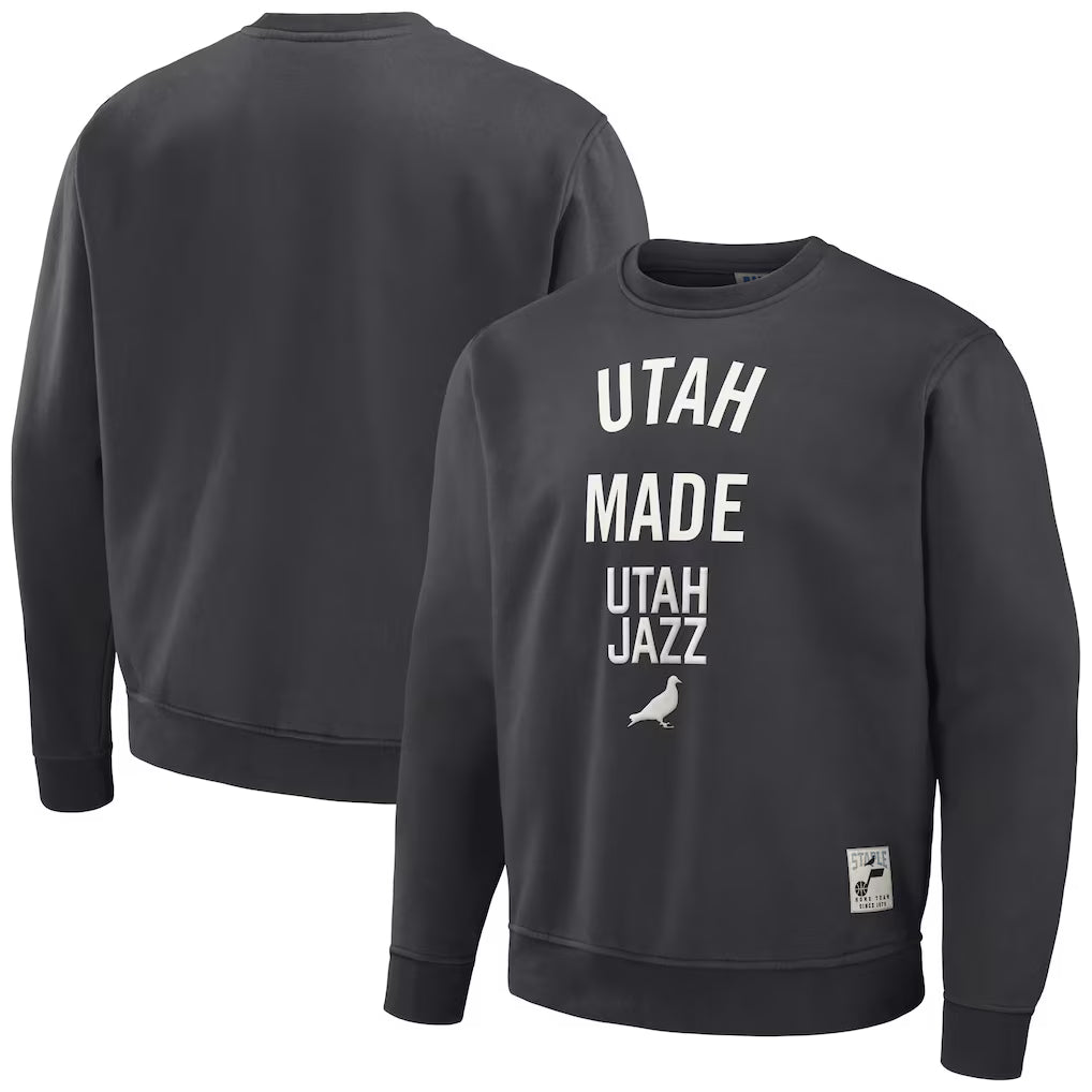 Utah Jazz NBA x Staple Plush Pullover Sweatshirt - Anthracite