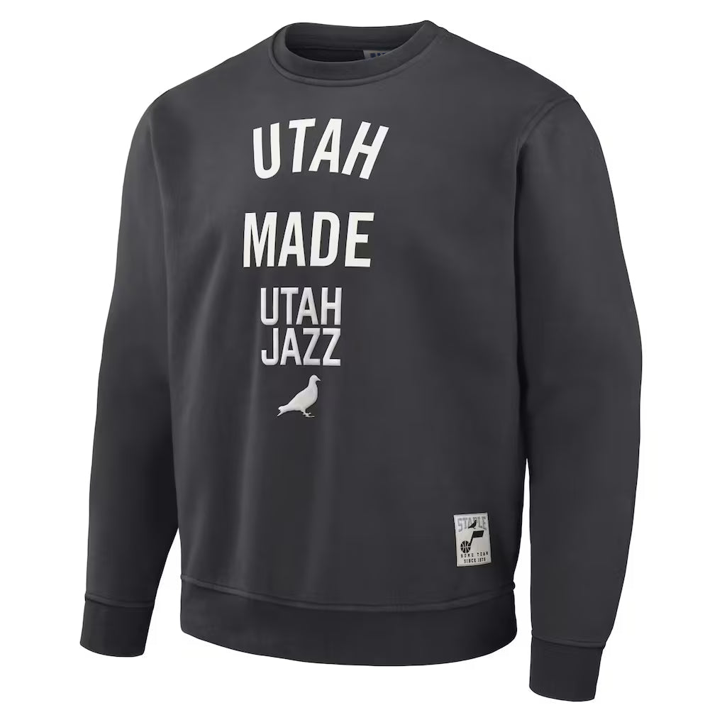 Utah Jazz NBA x Staple Plush Pullover Sweatshirt - Anthracite